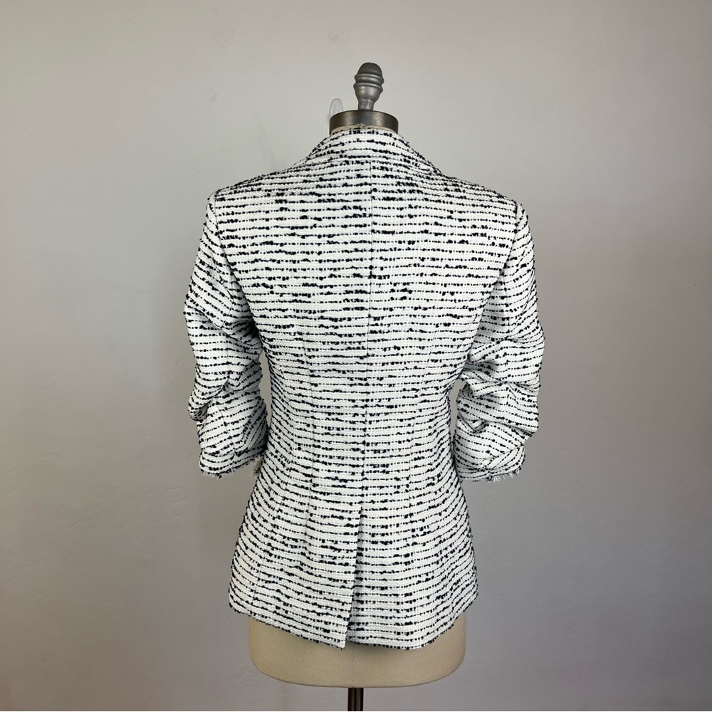 cinq a sept Black and White Tweed Rosette Blazer - Picture 6 of 8